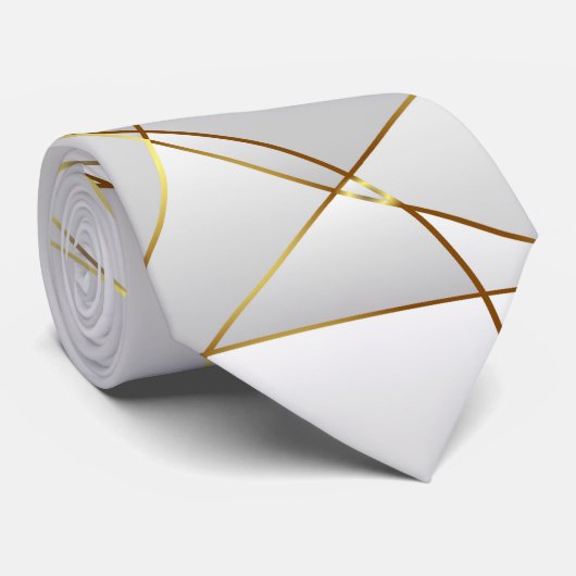 Gold Abstracte lijnen Stropdas (Opgerold)