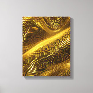 Gold Abstracte metalen wervelkunst Canvas Afdruk