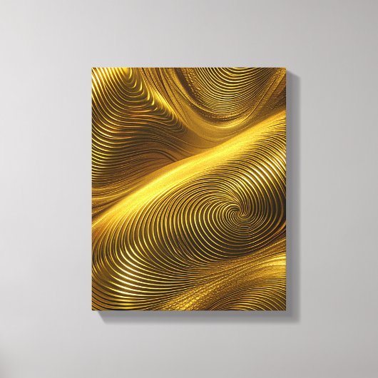 Gold Abstracte metalen wervelkunst Canvas Afdruk (Voorkant)