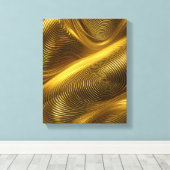 Gold Abstracte metalen wervelkunst Canvas Afdruk (Insitu (Houten vloer))