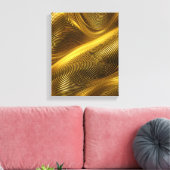 Gold Abstracte metalen wervelkunst Canvas Afdruk (Insitu (Woonkamer))
