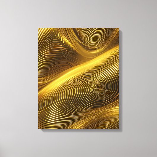 Gold Abstracte metalen wervelkunst Canvas Afdruk (Voorkant)