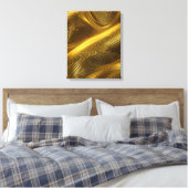 Gold Abstracte metalen wervelkunst Canvas Afdruk (Insitu (Slaapkamer))