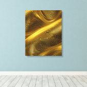 Gold Abstracte metalen wervelkunst Canvas Afdruk (Insitu (Houten vloer))