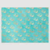 Gold Abstracte packs op Aqua Decoupage Tissuepapier (Voorkant)