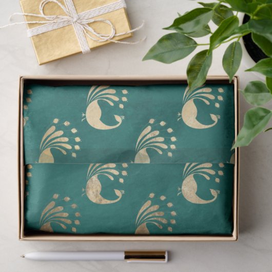 Gold Abstracte packs op groene ontkoppeling Tissuepapier (Geschenk)