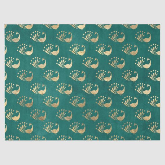 Gold Abstracte packs op groene ontkoppeling Tissuepapier (Voorkant)