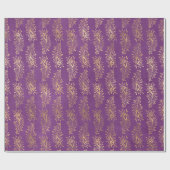 Gold Abstracte Peacock Feathers op Paars  Cadeaupapier (Vlak)