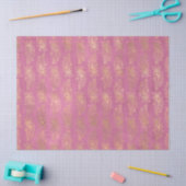 Gold Abstracte Peacock-veren op roze ontkoppeling Tissuepapier (Craft)