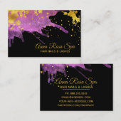 *~* Gold Abstracte roze Waterverf Luxe Visitekaartje (Voorkant / Achterkant)