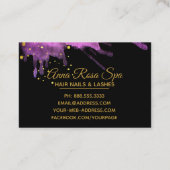 *~* Gold Abstracte roze Waterverf Luxe Visitekaartje (Achterkant)