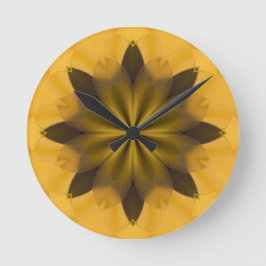 Gold Abstracte ventilator voor kerstmis Ronde Klok