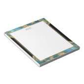 Gold Accent Turquoise Agate Gemstone Notepad Notitieblok (Schuin)