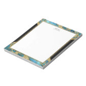 Gold Accent Turquoise Agate Gemstone Notepad Notitieblok (Linkerzijde)