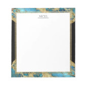 Gold Accent Turquoise Agate Gemstone Notepad Notitieblok (Voorkant)