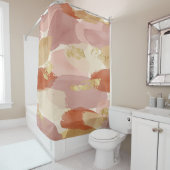Gold Accented Fluid Art - Sienna Marble (7) Douchegordijn (In situ)