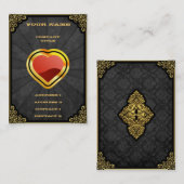 Gold Ace of Hearts Visitekaartje (Voorkant / Achterkant)
