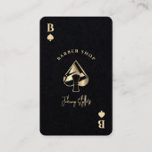 Gold ace of spades barber shop visitekaartje (Voorkant)