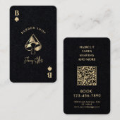 Gold ace of spades barber shop visitekaartje (Voorkant / Achterkant)