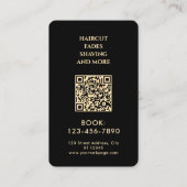 Gold ace of spades barber shop visitekaartje (Achterkant)