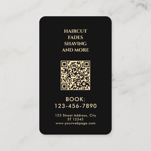 Gold ace of spades barber shop visitekaartje (Achterkant)