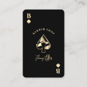 Gold ace of spades barber shop visitekaartje (Voorkant)