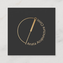 Gold Acupunctie Naald Logo Vierkante Visitekaartje
