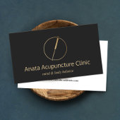 Gold Acupuncturist Needle Logo Visitekaartje