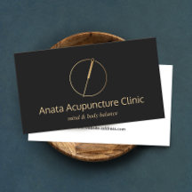 Gold Acupuncturist Needle Logo