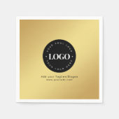 Gold Add Custom Business Company Logo & Text Party Servet (Voorkant)