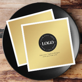 Gold Add Custom Business Company Logo & Text Party Servet