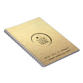Gold add your logo custom chic metallic  notitieboek (Rechterzijde)