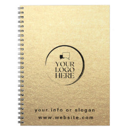 Gold add your logo custom chic metallic  notitieboek