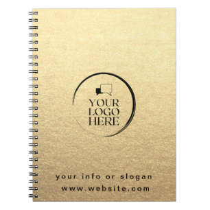 Gold add your logo custom chic metallic  notitieboek