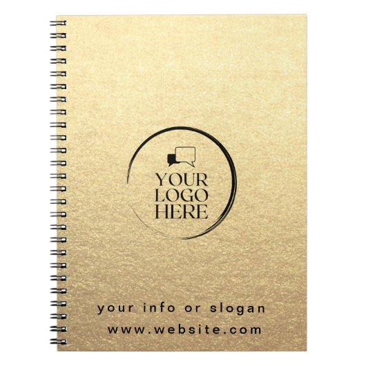 Gold add your logo custom chic metallic  notitieboek (Voorkant)
