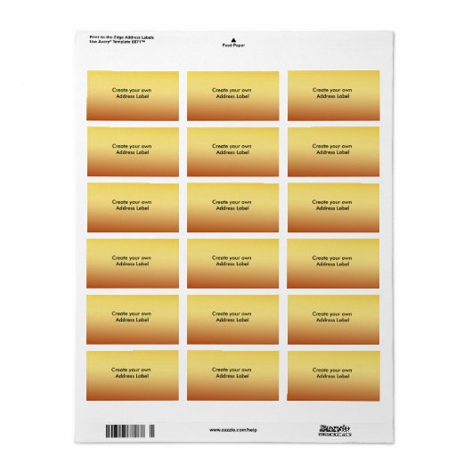 Gold Address Label (Full Sheet)