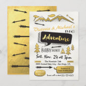 Gold Adventure Mountain Camping Tribal Baby shower Kaart (Voorkant / Achterkant)