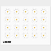 Gold Aesthetic Made With Love  Ronde Sticker (Vel)