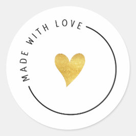 Gold Aesthetic Made With Love  Ronde Sticker