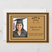 Gold Afbeelding Lijst Fotokaart Aankondiging (Voorkant)