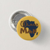 Gold Africa BlackMan-toets Ronde Button 3,2 Cm (Voorkant /achterkant)