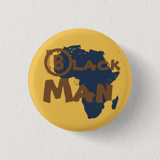 Gold Africa BlackMan-toets Ronde Button 3,2 Cm (Voorkant)