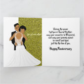 Gold African American Couple Jubileum Card Kaart (Binnen)