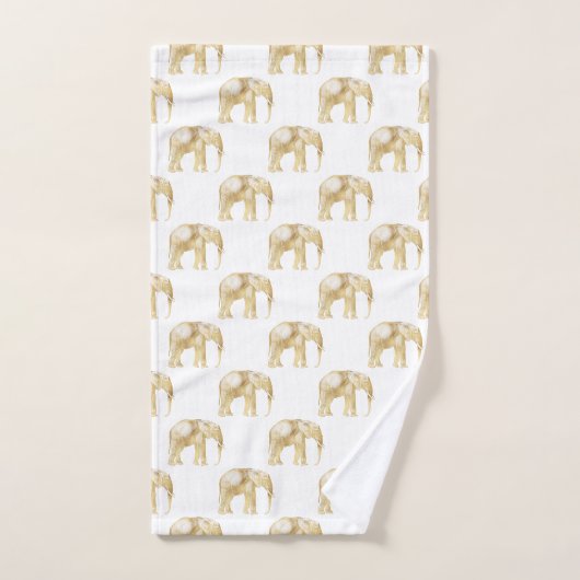 GOLD AFRICAN ELEPHANT WHITROOM BATHROOM TOWEL SET BAD HANDDOEK (Handdoek)
