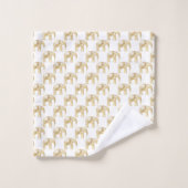 GOLD AFRICAN ELEPHANT WHITROOM BATHROOM TOWEL SET BAD HANDDOEK (Wasdoekje)