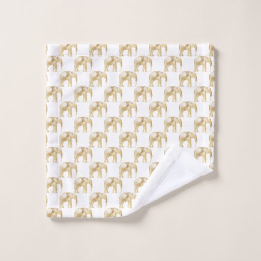 GOLD AFRICAN ELEPHANT WHITROOM BATHROOM TOWEL SET BAD HANDDOEK (Wasdoekje)