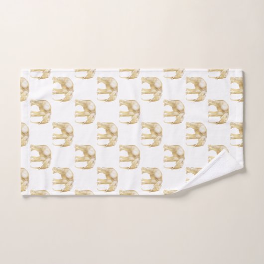 GOLD AFRICAN ELEPHANT WHITROOM BATHROOM TOWEL SET BAD HANDDOEK (Handdoek)
