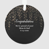 Gold Afstudeerder Pet en Laurel op zwart Afstudere Ornament (achterkant)