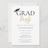 Gold Afstudeerder Pet Moderne Calligrafie GraduPar Kaart (Voorkant)