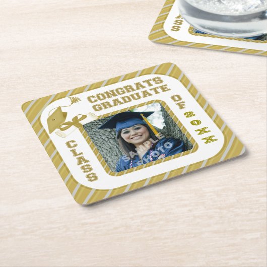 Gold Afstuderen Afstuderen Onderzetters van de Sch (Schuin)